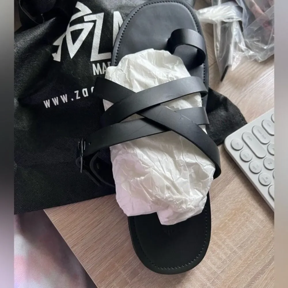 Men’s Zaaf KENYA COLLECTION MADE IN AFRICA LEATHER SANDAL. Size 46.